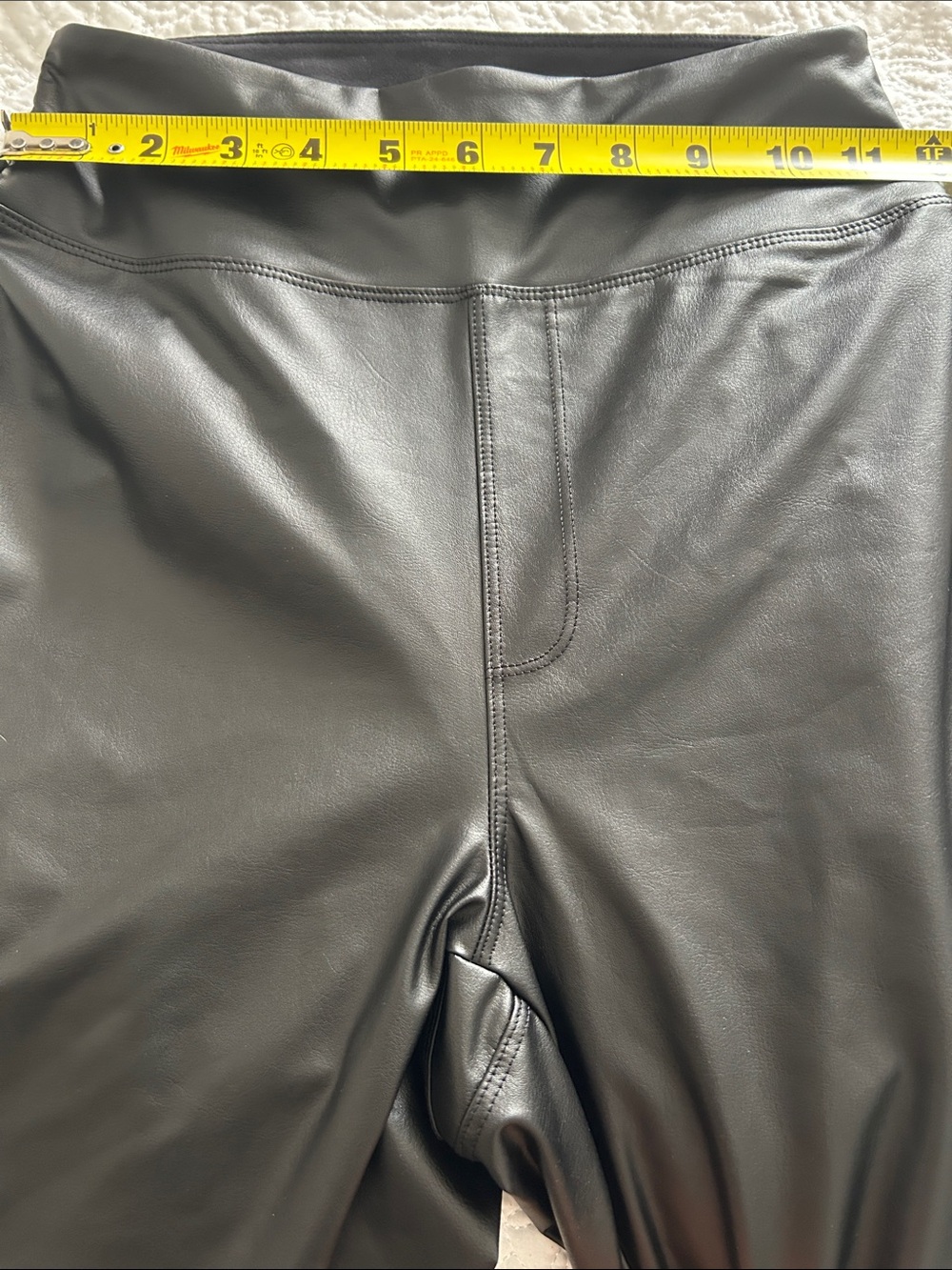 aerie Black Faux Leather High-Waist Leggings - Picture 5 of 9